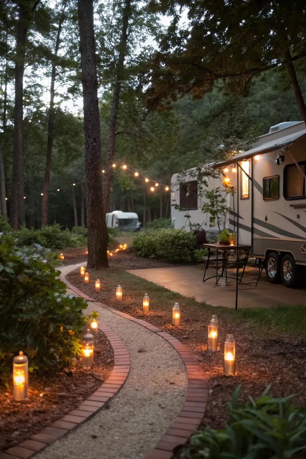 Torch lights add a festive and practical touch to your outdoor setup.