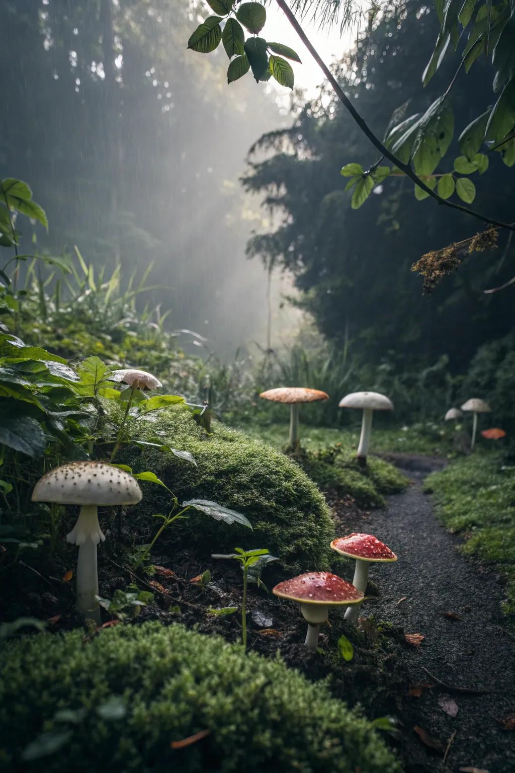 Mushrooms add a magical and mysterious element to your garden.