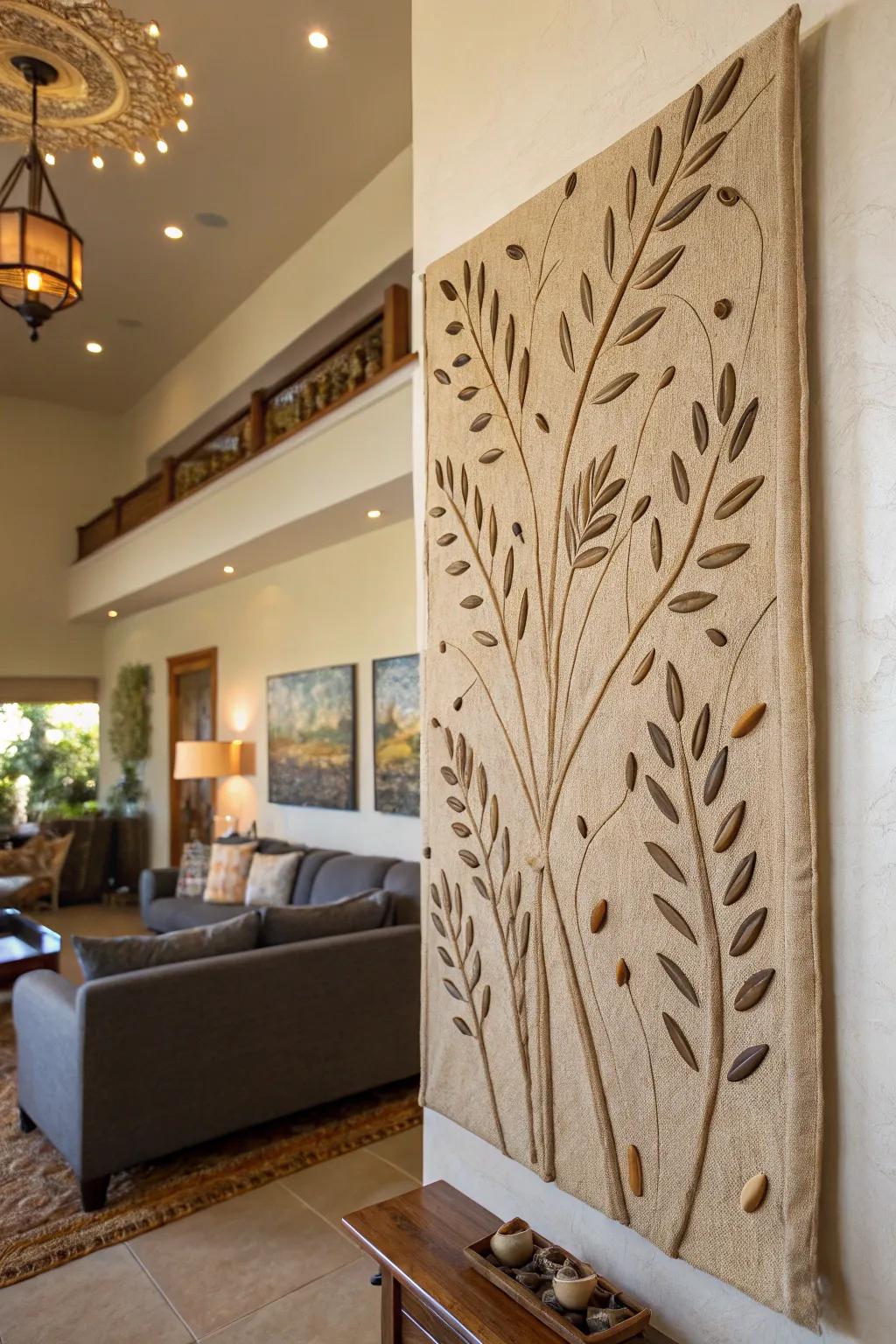 Seed-embedded wall art that brings the beauty of nature indoors.
