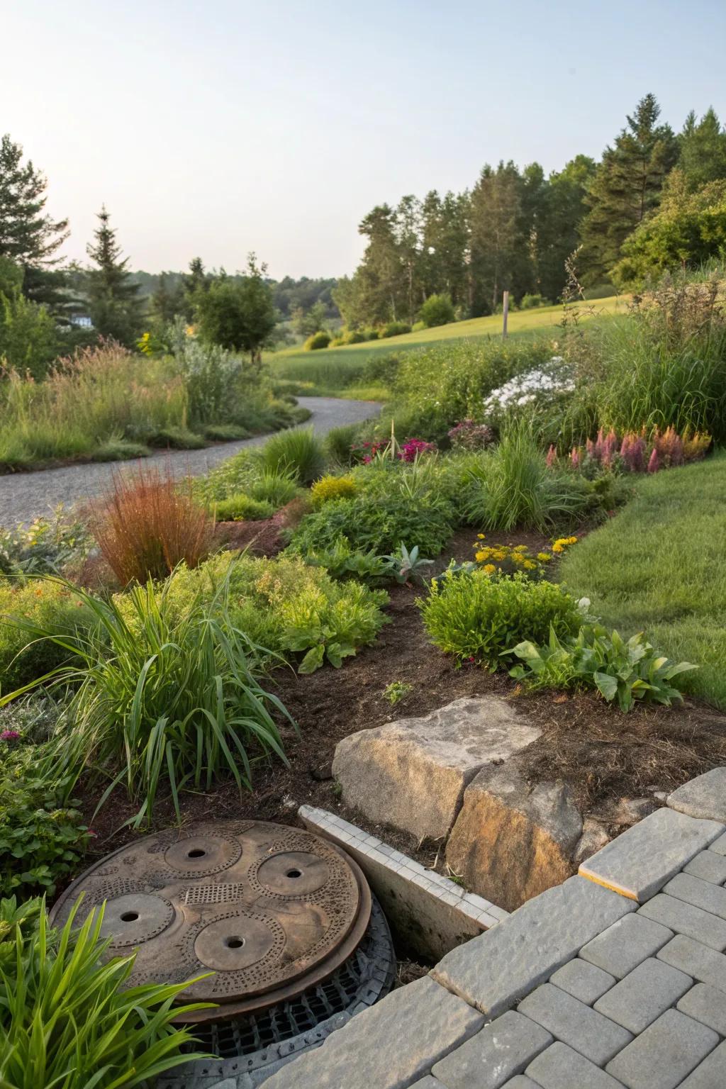 Manage runoff with a beautifully designed rain garden.