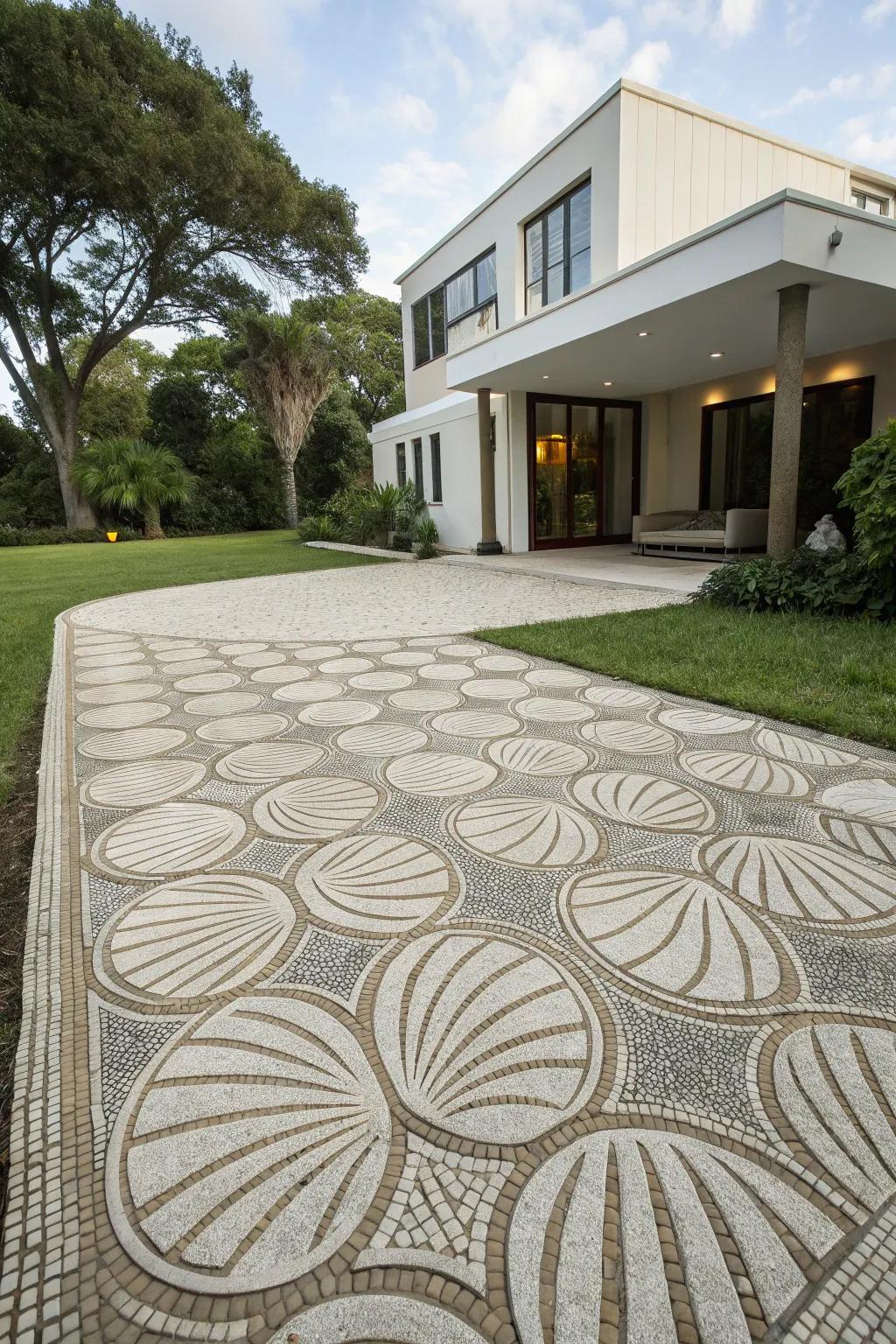 Geometric shell designs bring artistry and modernity to your driveway.