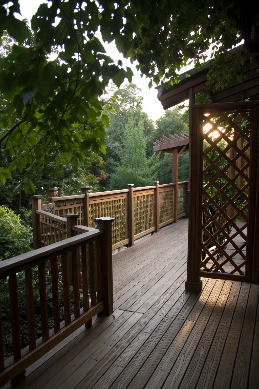 Privacy screens add intimacy and style to your deck.