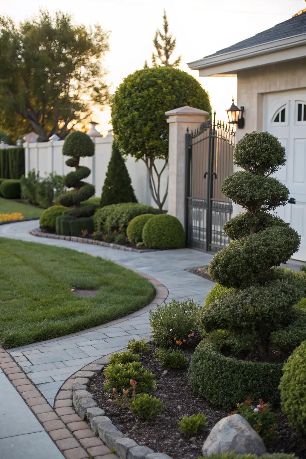 Sculptural shrubs add drama and focus to your yard.