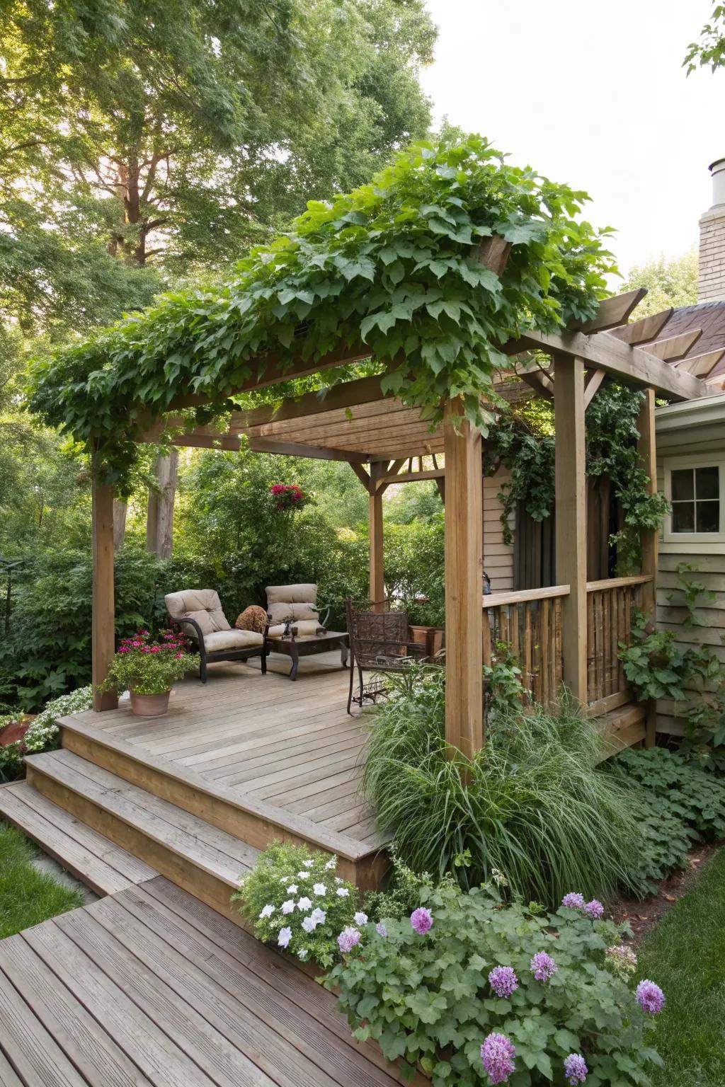 Pergolas offer stylish shade and enhance the aesthetic of your deck.