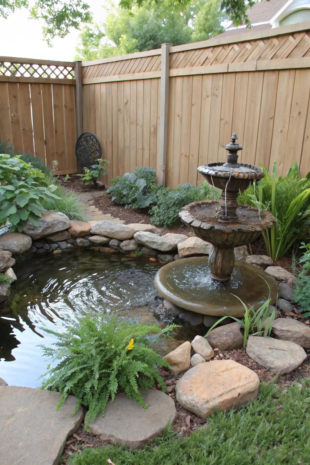 DIY water features add a touch of tranquility to your garden.
