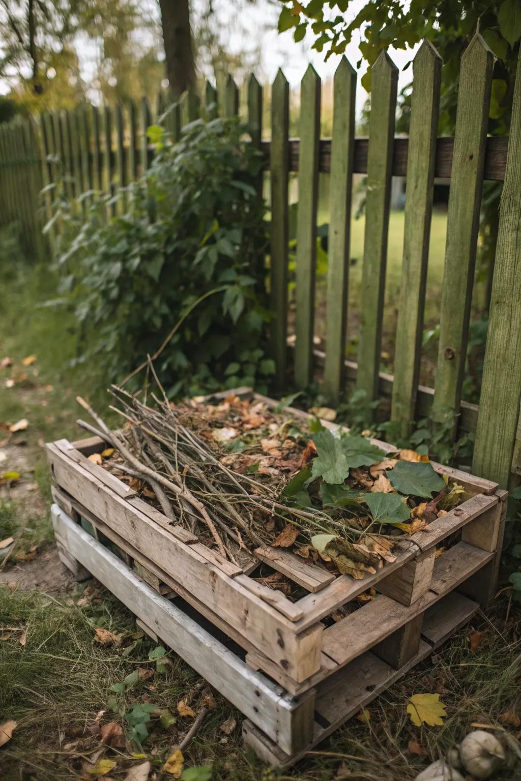 A large wooden pallet bug hotel in a spacious garden.
