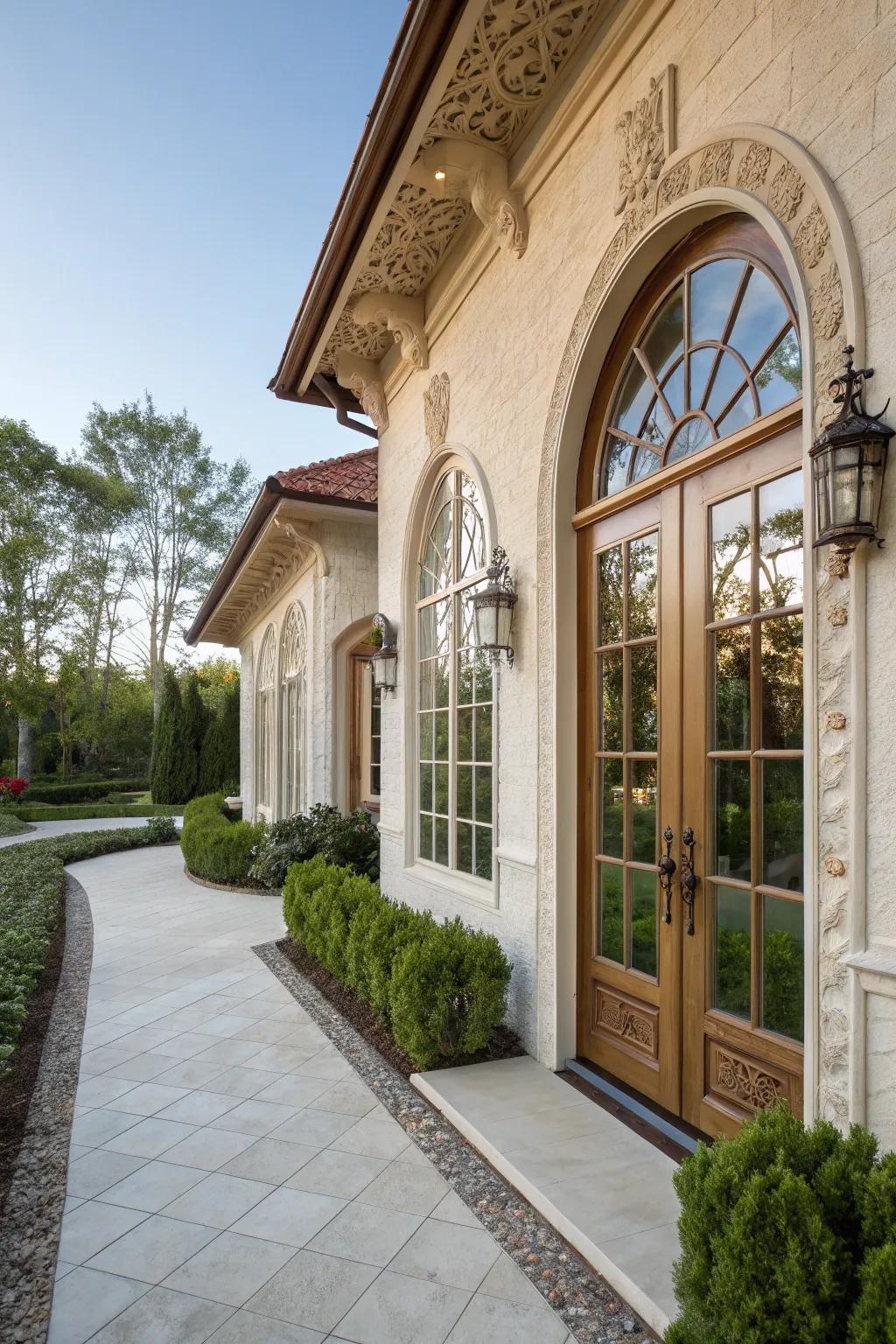 Elegant house with arched architectural features