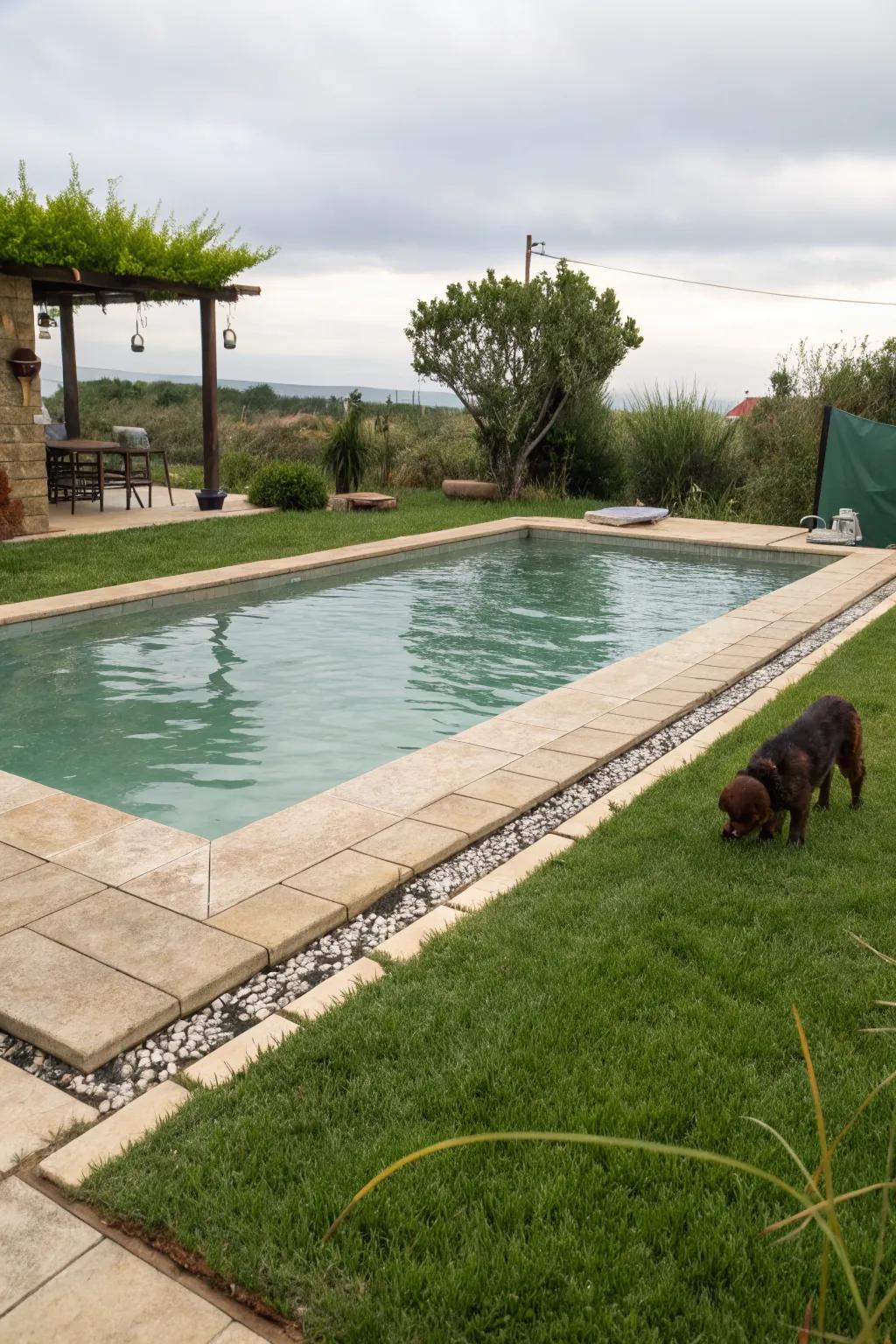 A pet-friendly pool design with easy access for furry friends.