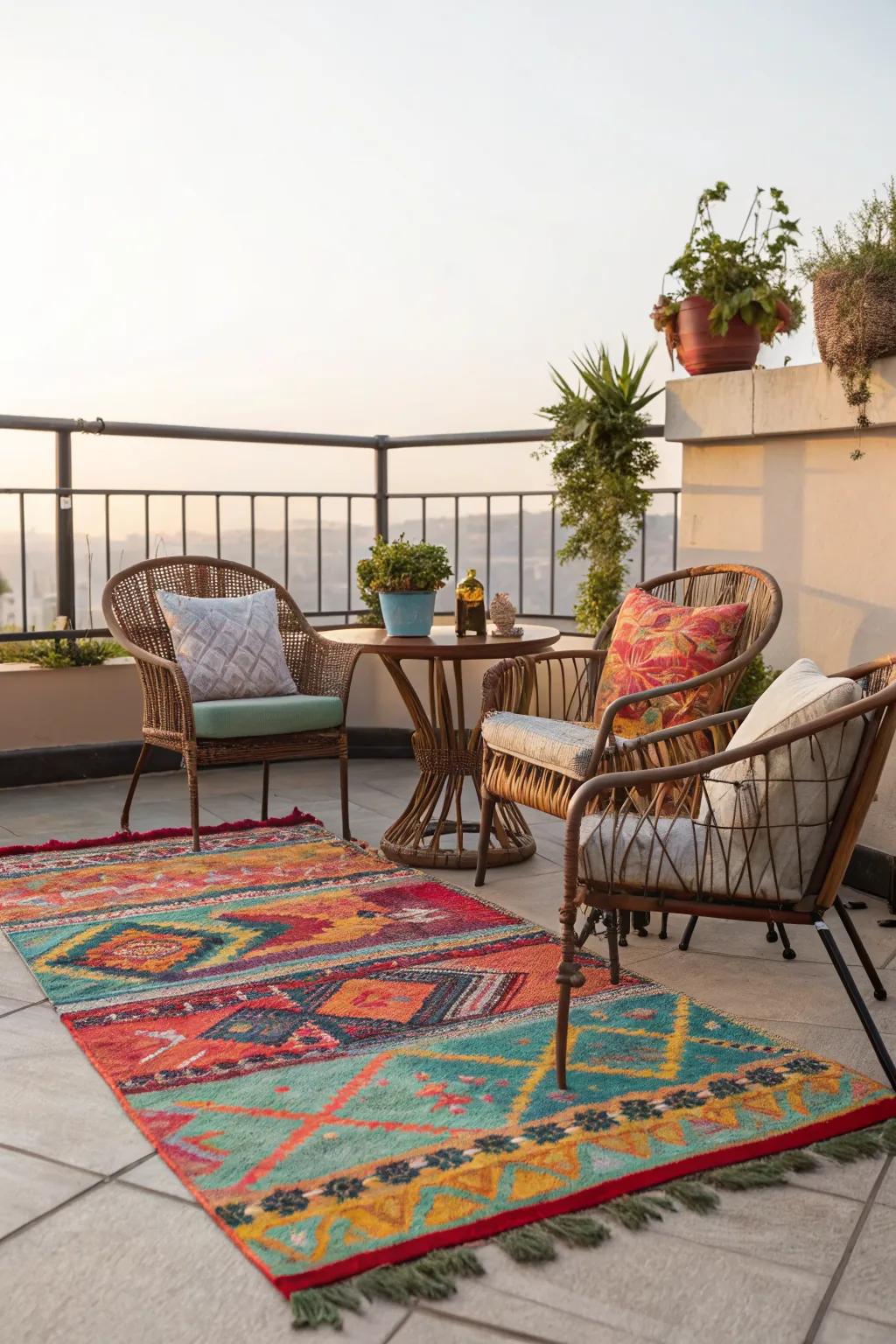 Define your space with a cozy rug.
