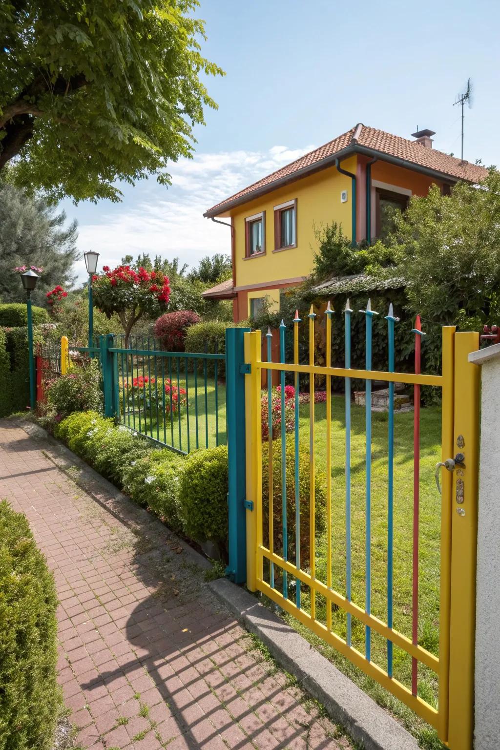 Vibrant color for a lively sliding gate