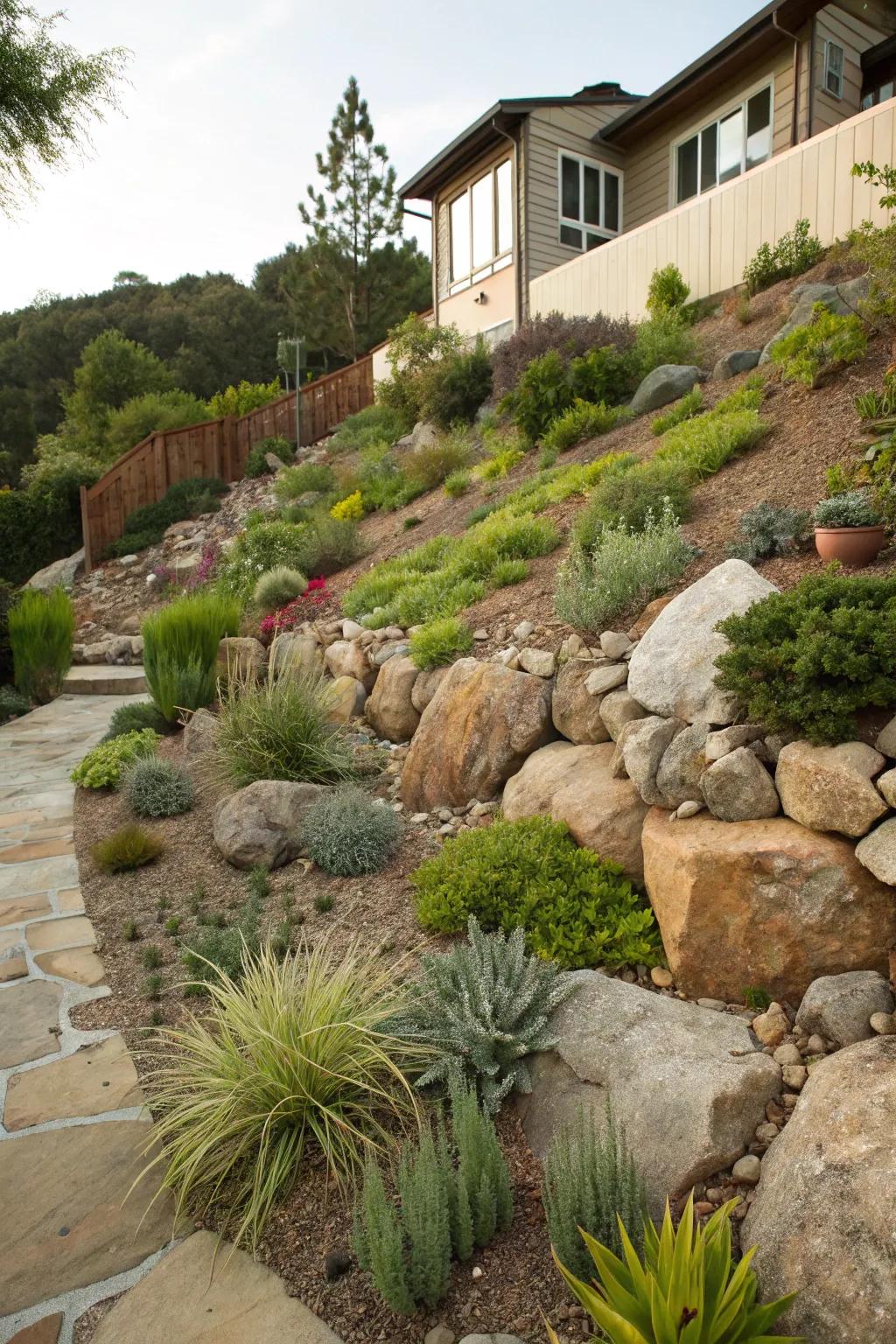 Rock gardens provide a distinctive and durable landscape.