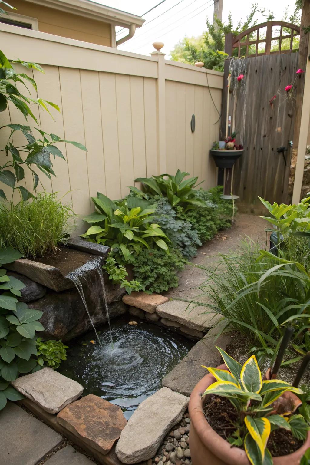 Water features add tranquility and elegance.