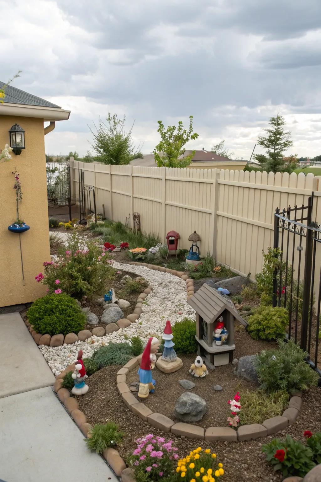 A whimsical miniature garden adds fantasy and fun.