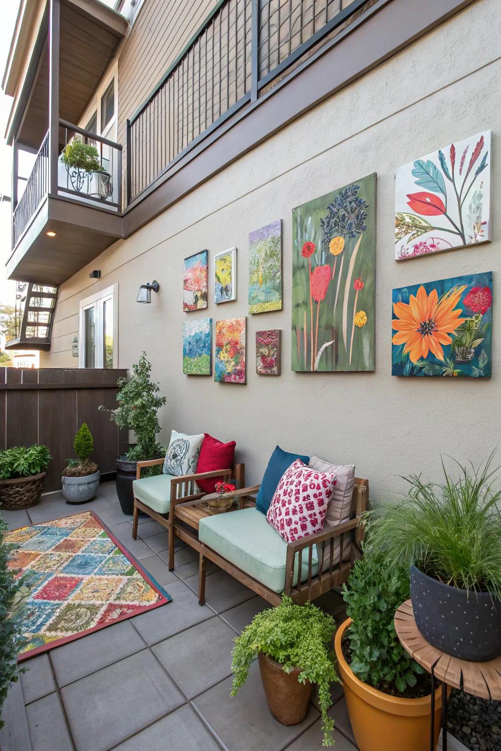 Outdoor art transforms your patio into a personal gallery.