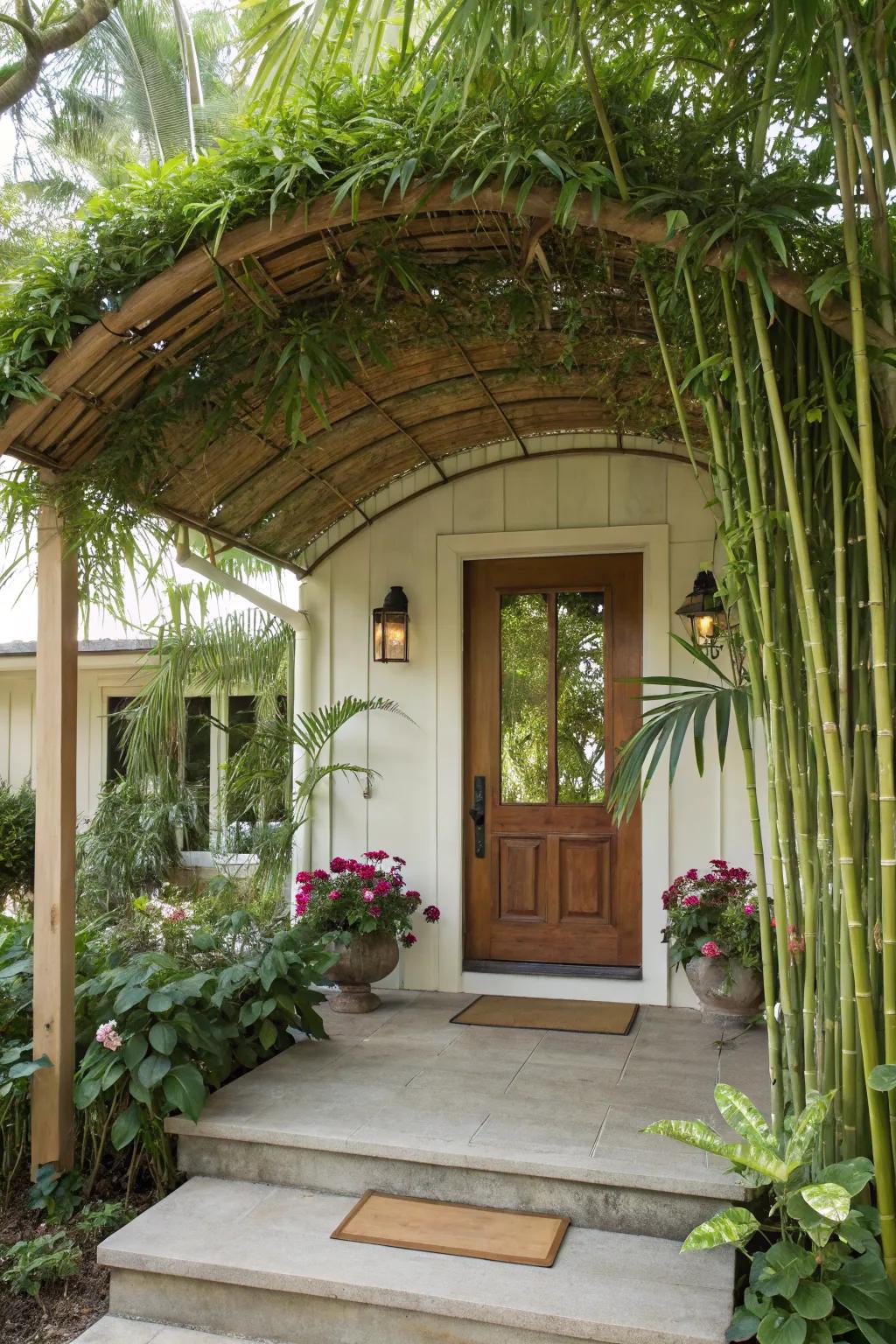 Bamboo overhang for a tropical escape.