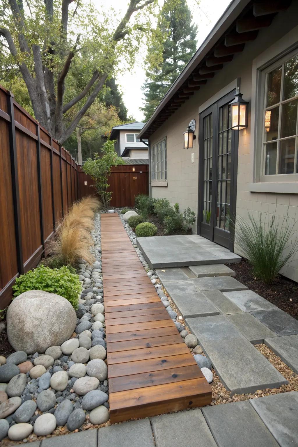 Contrasting textures create visual interest.