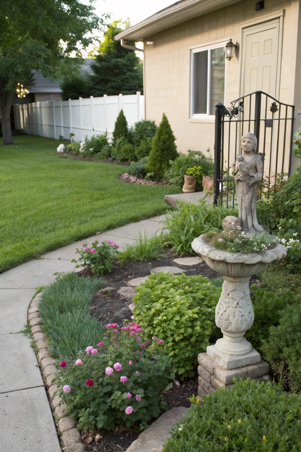 A focal point gives your yard a unique character.