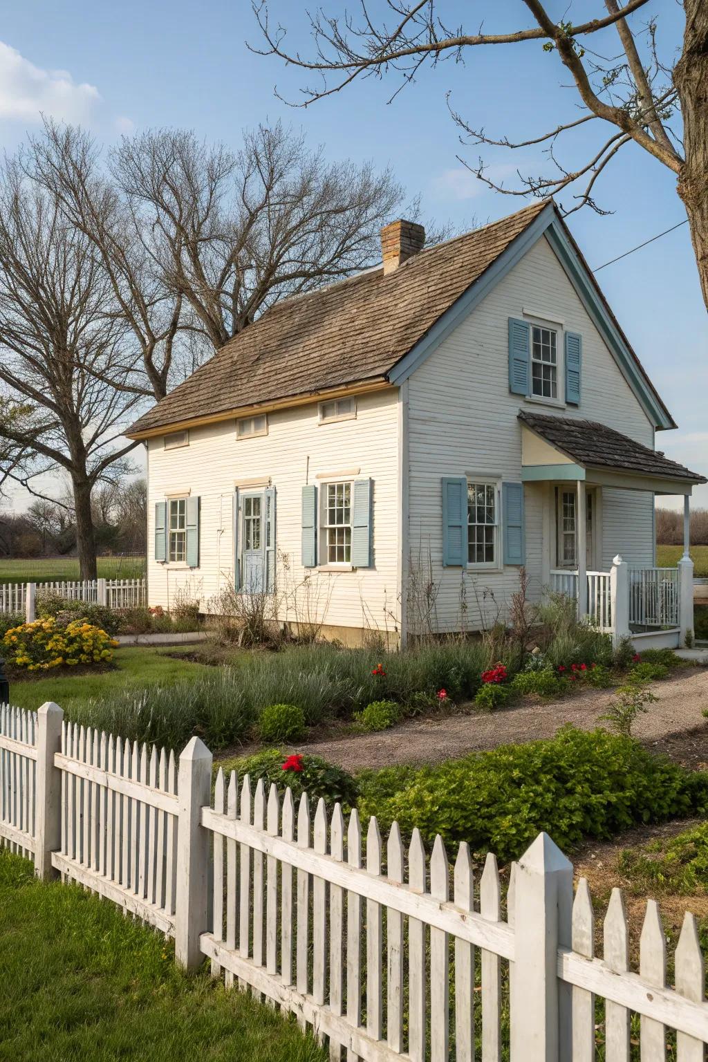 Charming shutters adding character to a farmhouse