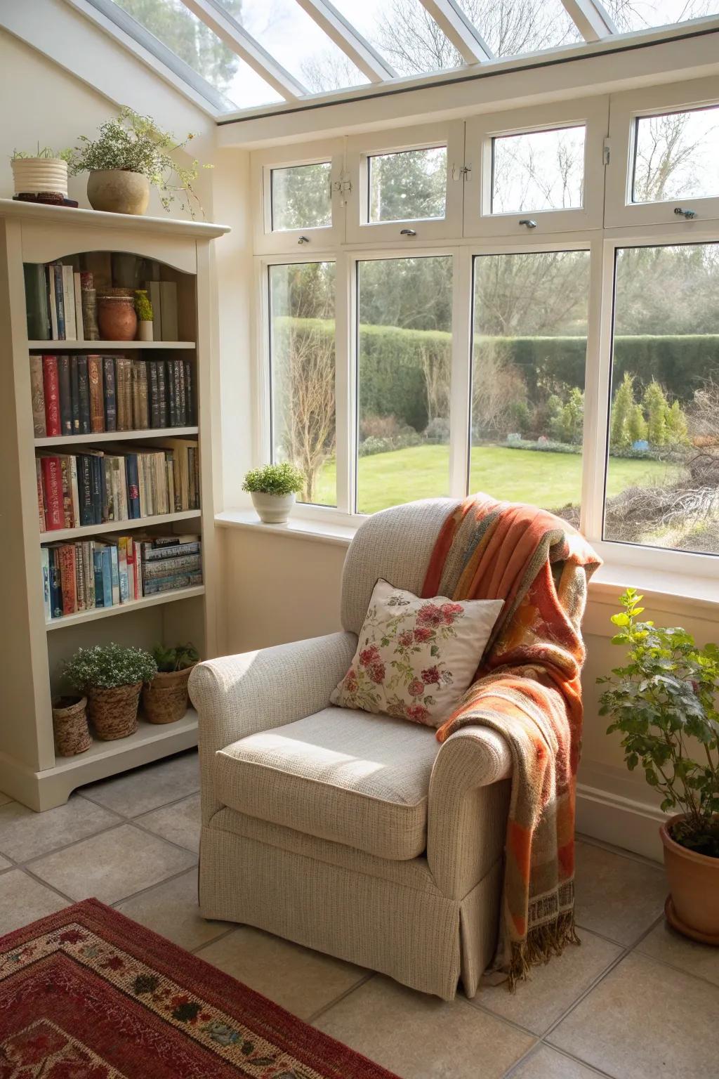 A cozy reading nook for book lovers.