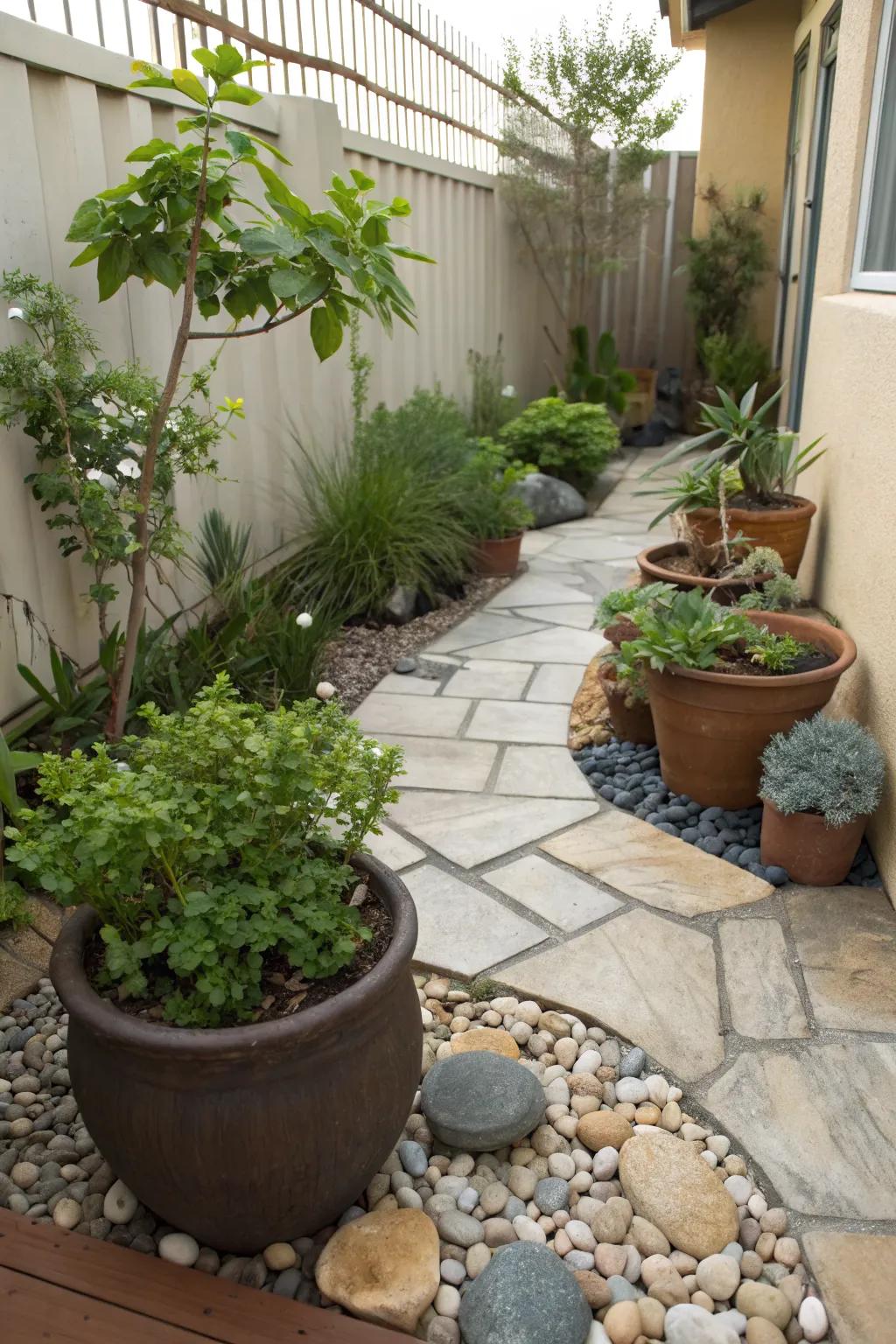 Decorative stones add texture and style to your patio.