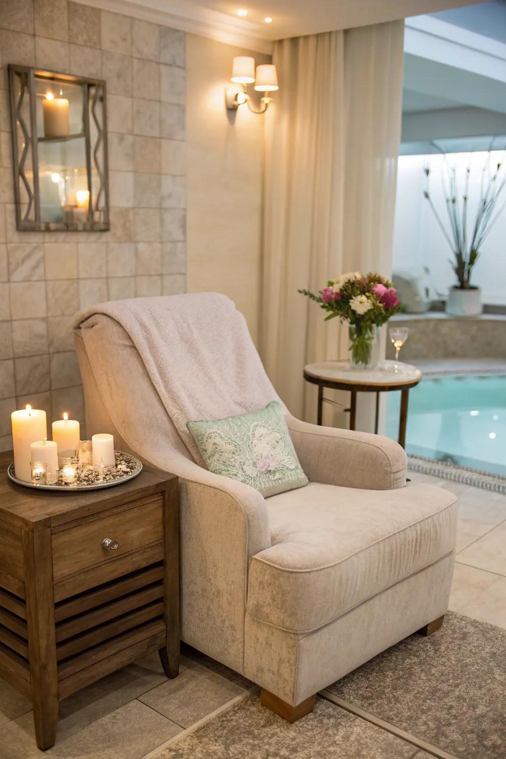 Comfortable seating invites you to relax and unwind.