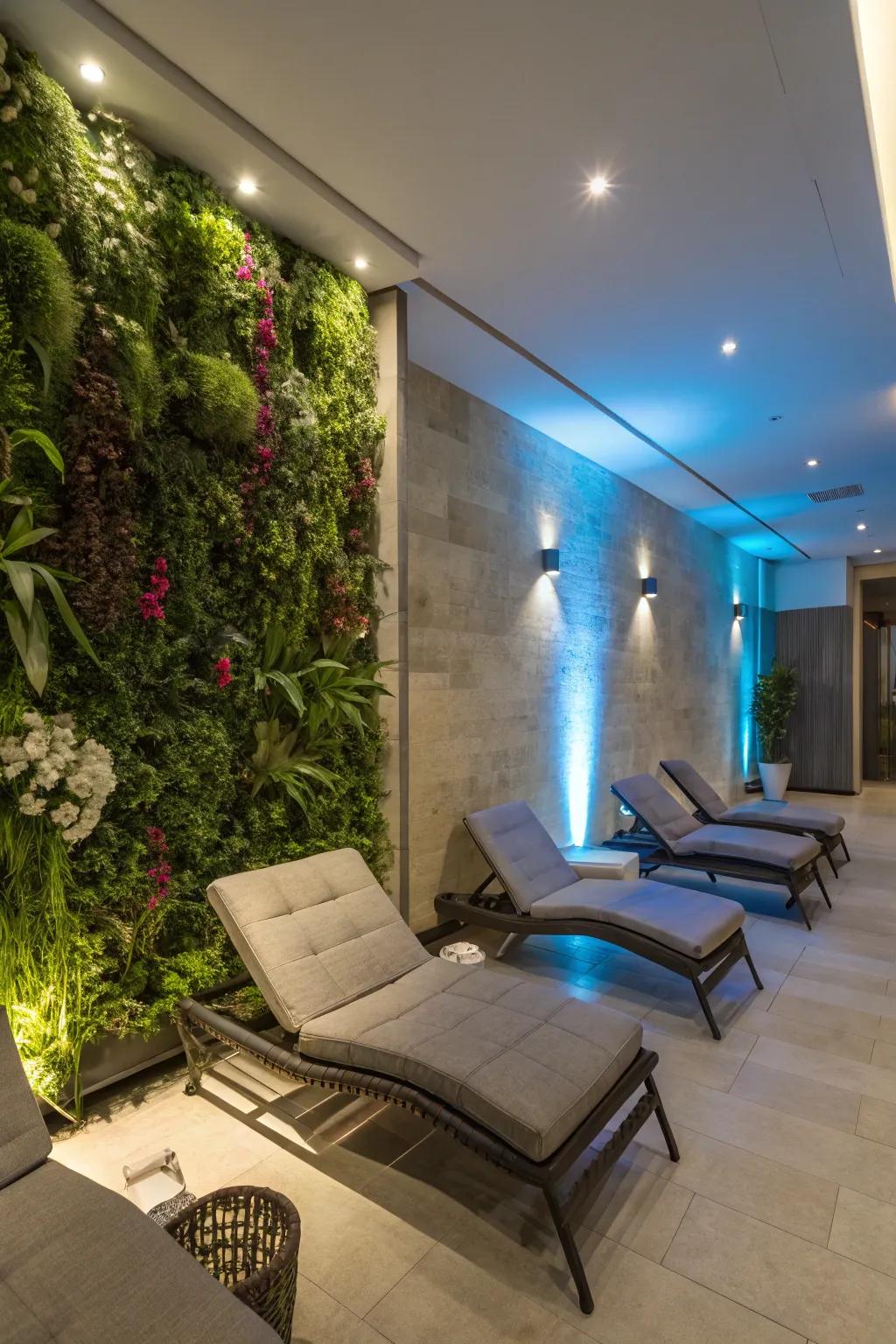 Vertical gardens add lush greenery without needing much space.