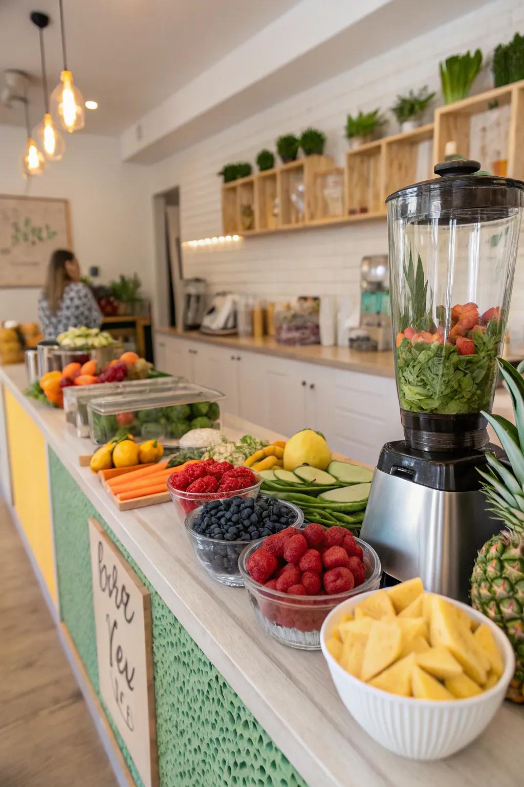 Blend up healthful goodness with a refreshing smoothie bar.
