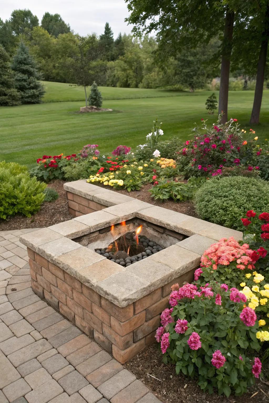 Seamlessly integrate your fire pit with your garden landscape.