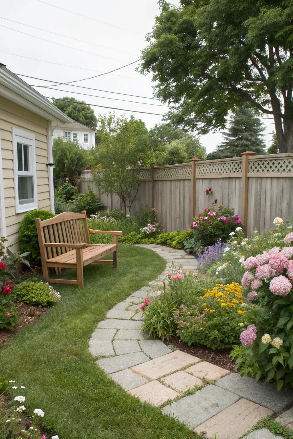 A secret garden corner for peaceful moments.