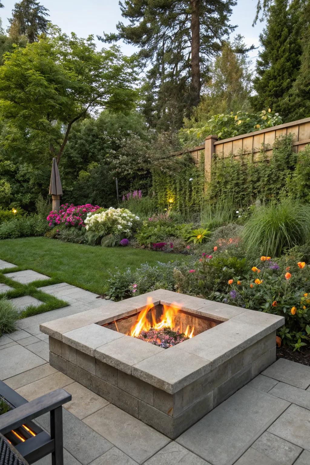 Position your fire pit to capture the best garden views.