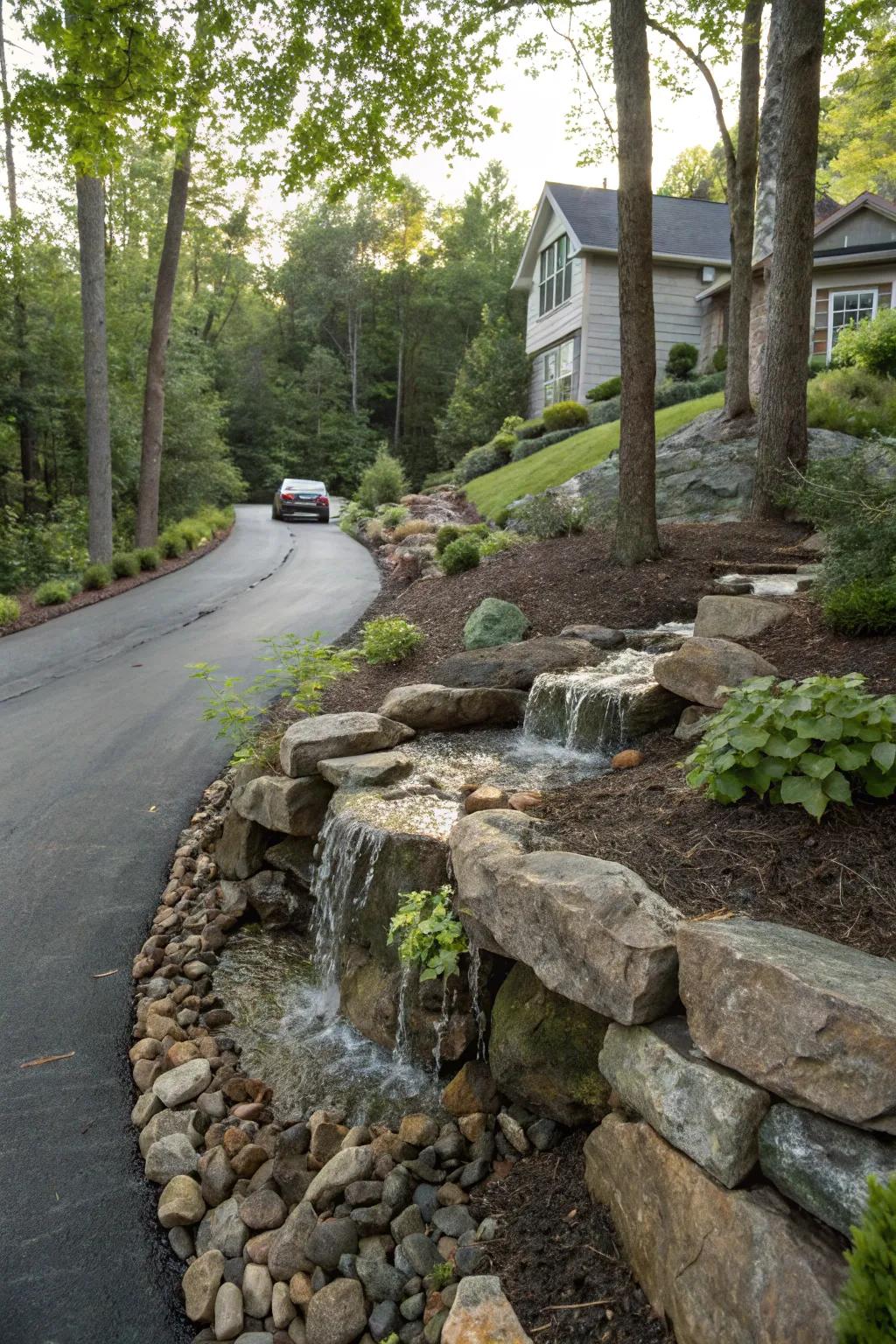 Water features add tranquility and charm.