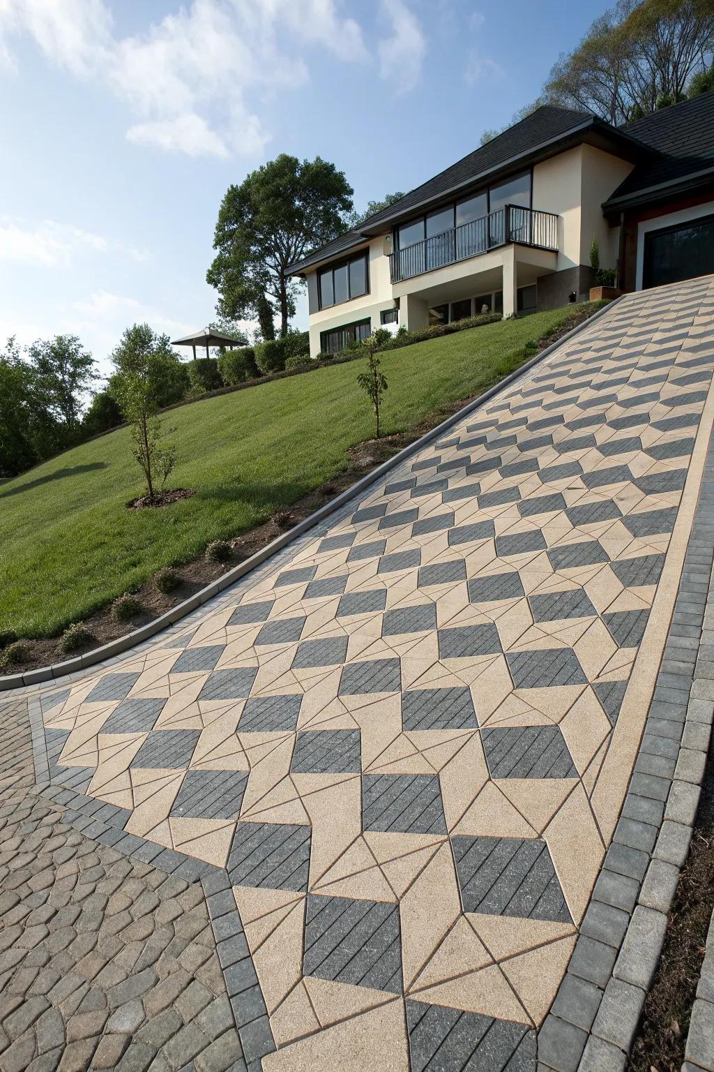 Geometric patterns provide a modern artistic touch.