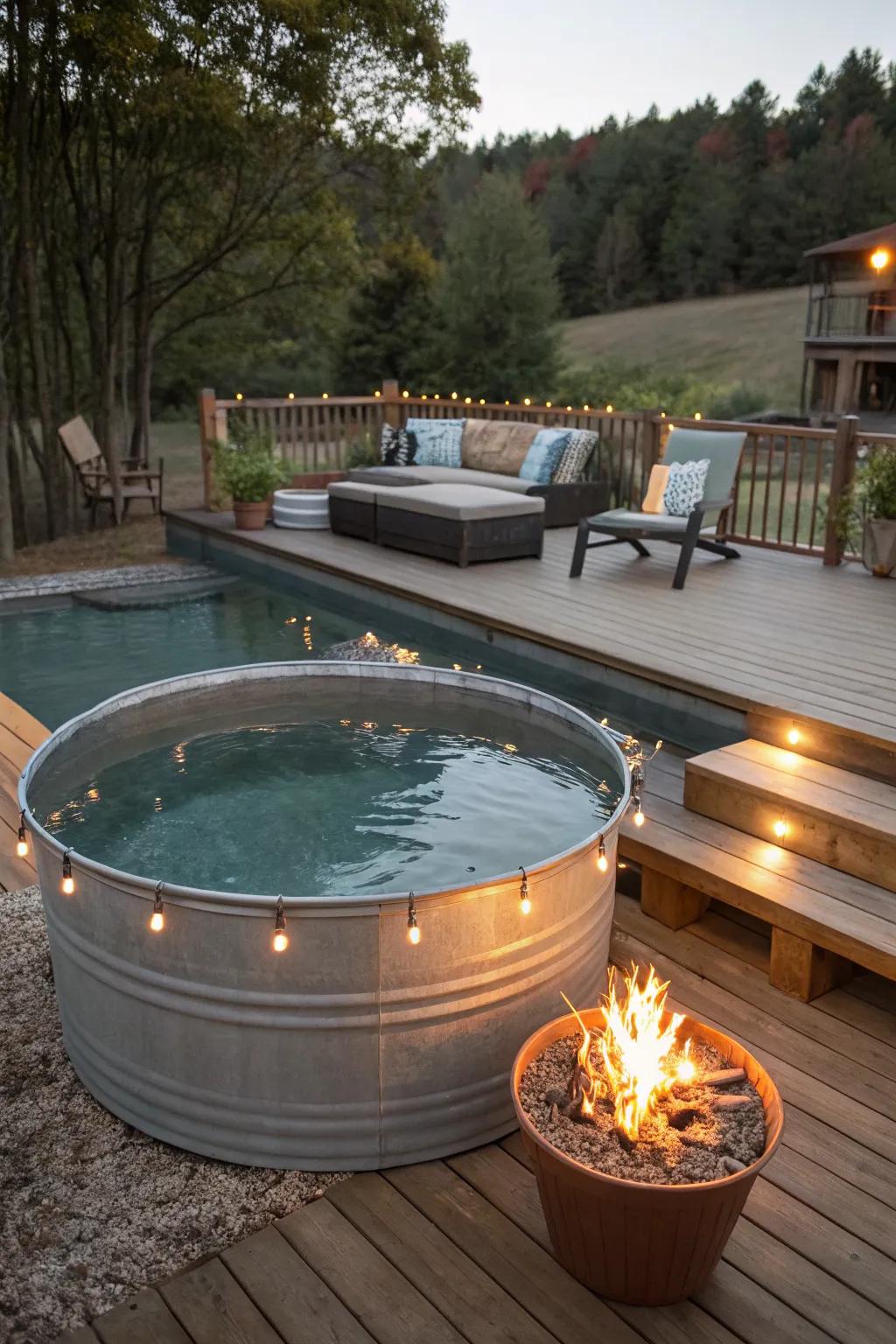 Warm up your evenings with a cozy fire pit.