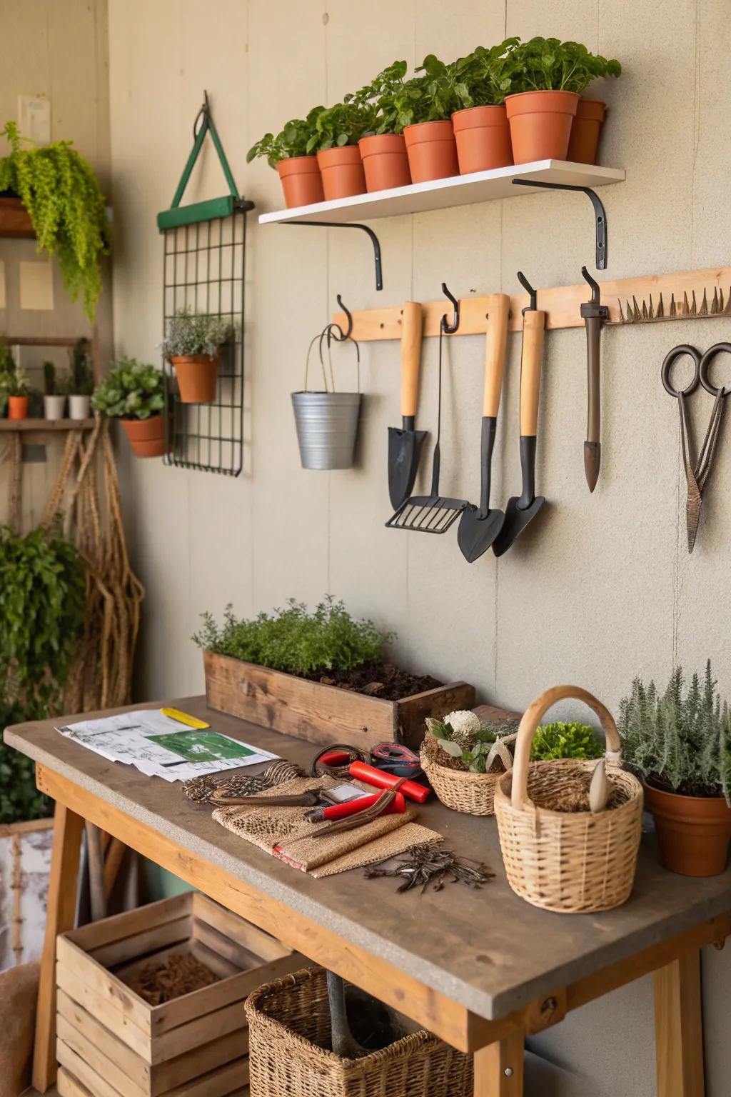 Centralize your gardening activities with a versatile station.