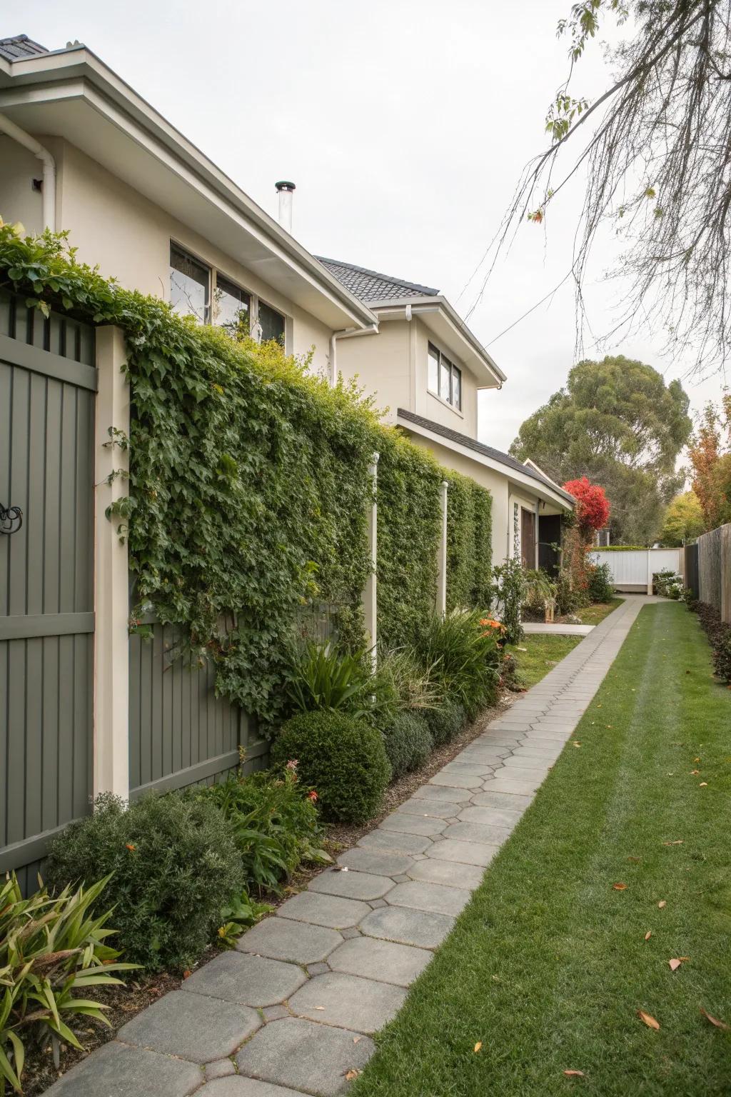 A vertical garden adds lush greenery without sacrificing space.
