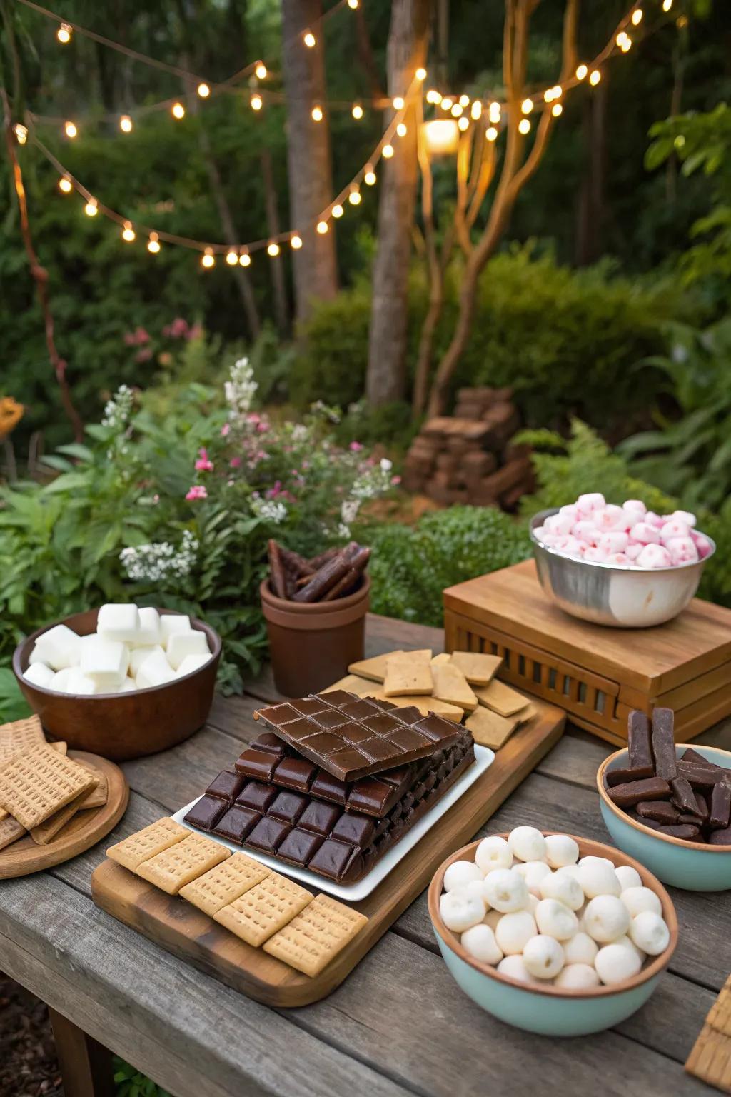 Indulge in a gourmet s’mores experience at your party.