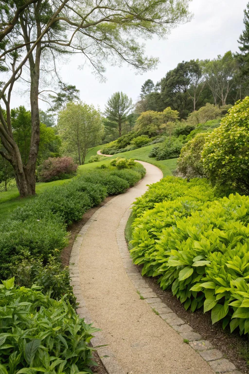 A hidden garden path inviting exploration and discovery