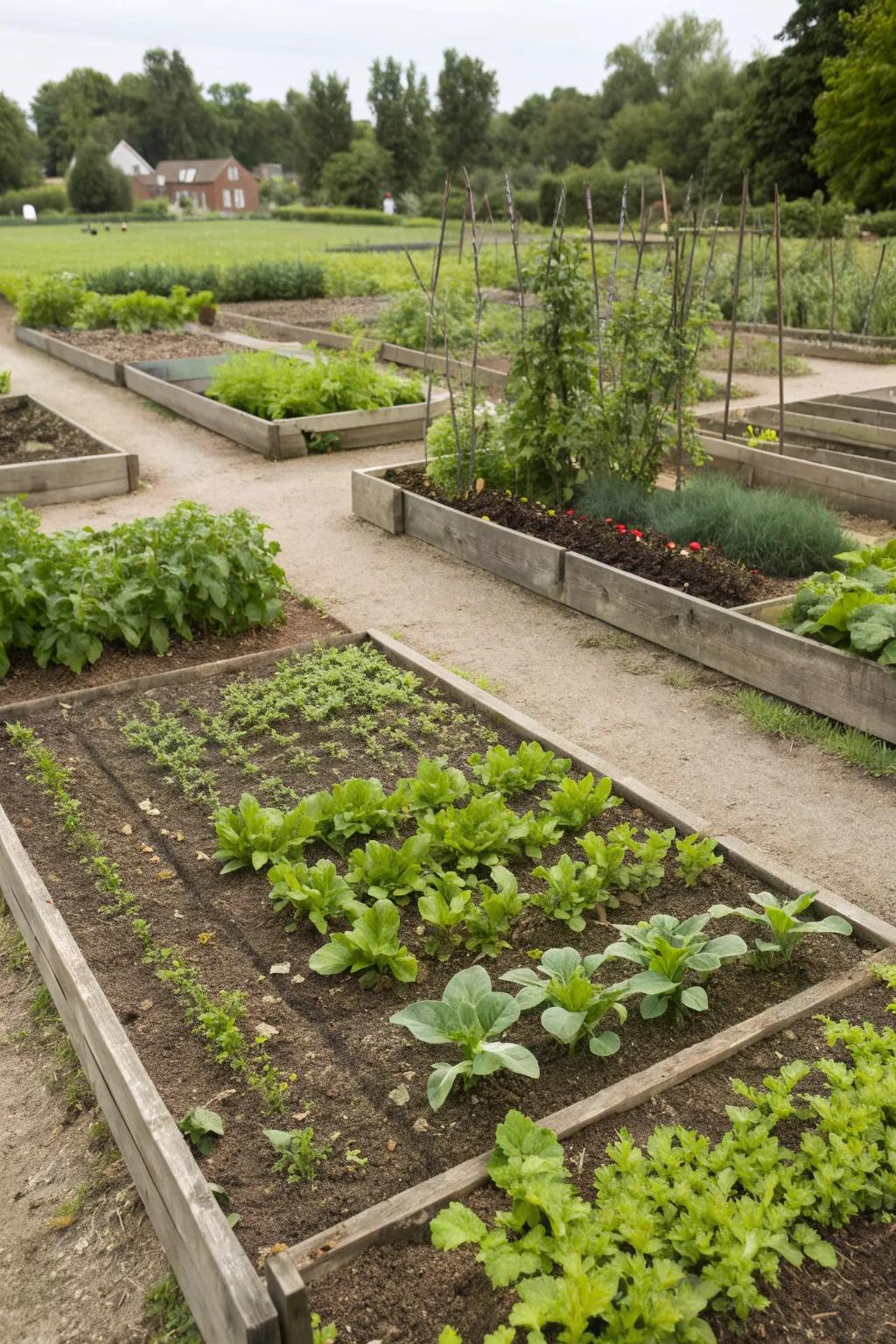 Succession planting keeping the garden productive.