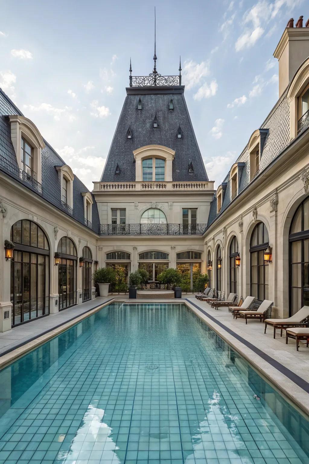 Mansard roofs offer elegance and added height.