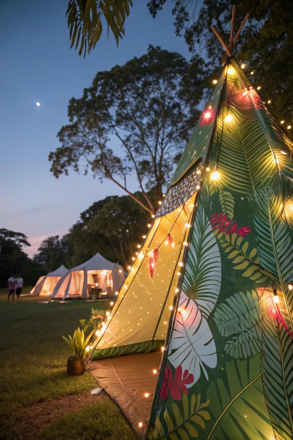 Escape to a themed adventure right in your tent.