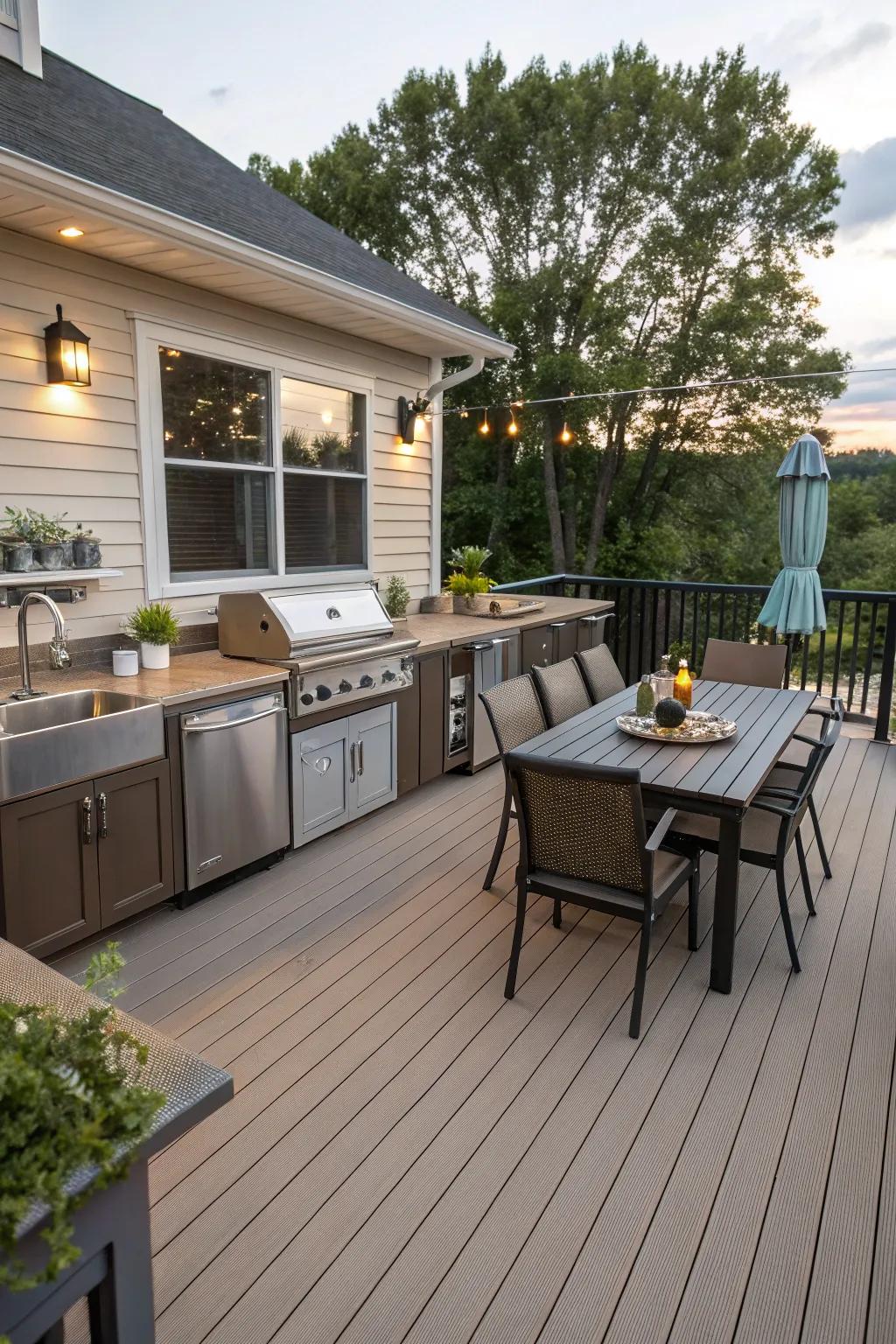 An outdoor kitchen turns your deck into a culinary hotspot.