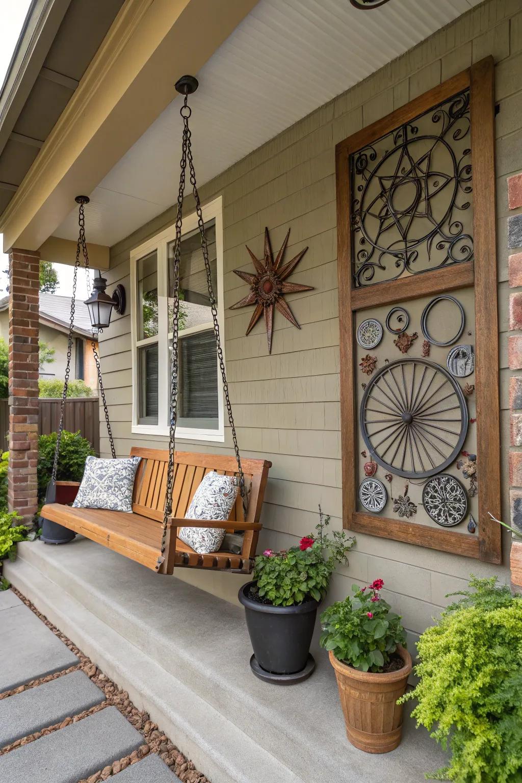 Artistic wall decor adds personal style.