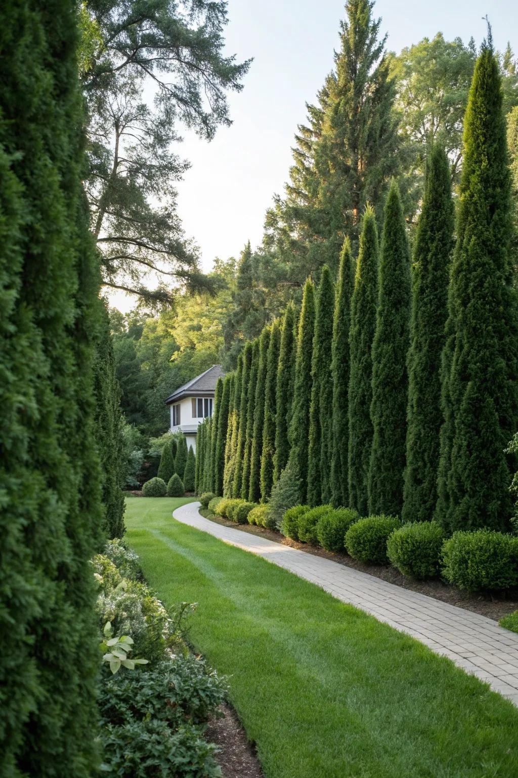 Strategic tree planting can enhance privacy and seclusion.