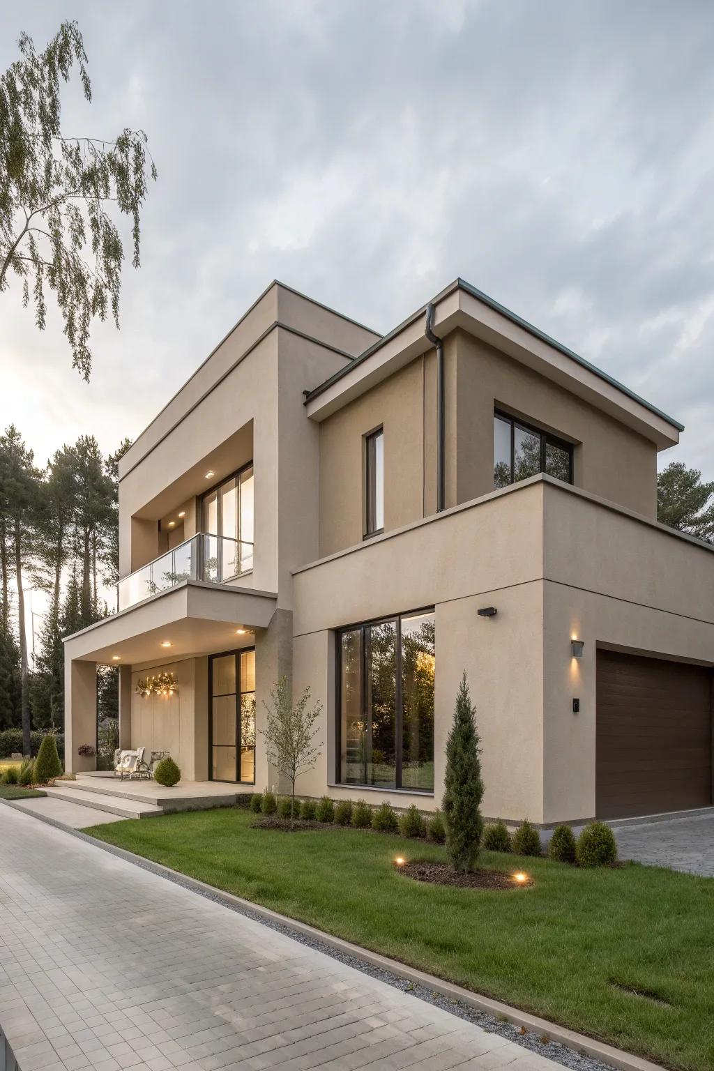 Taupe exteriors offer understated elegance.