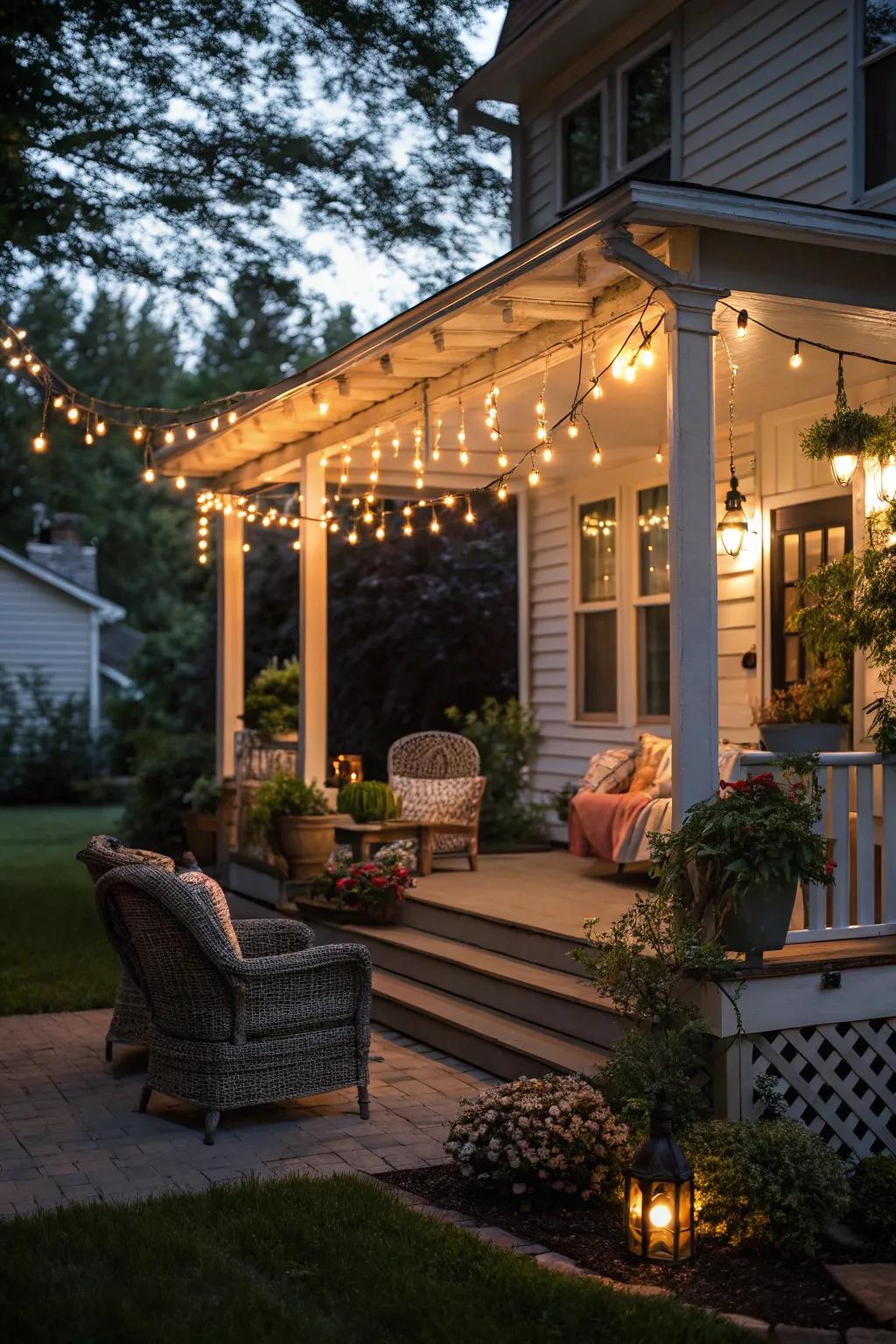 Enchant your porch with whimsical lighting.
