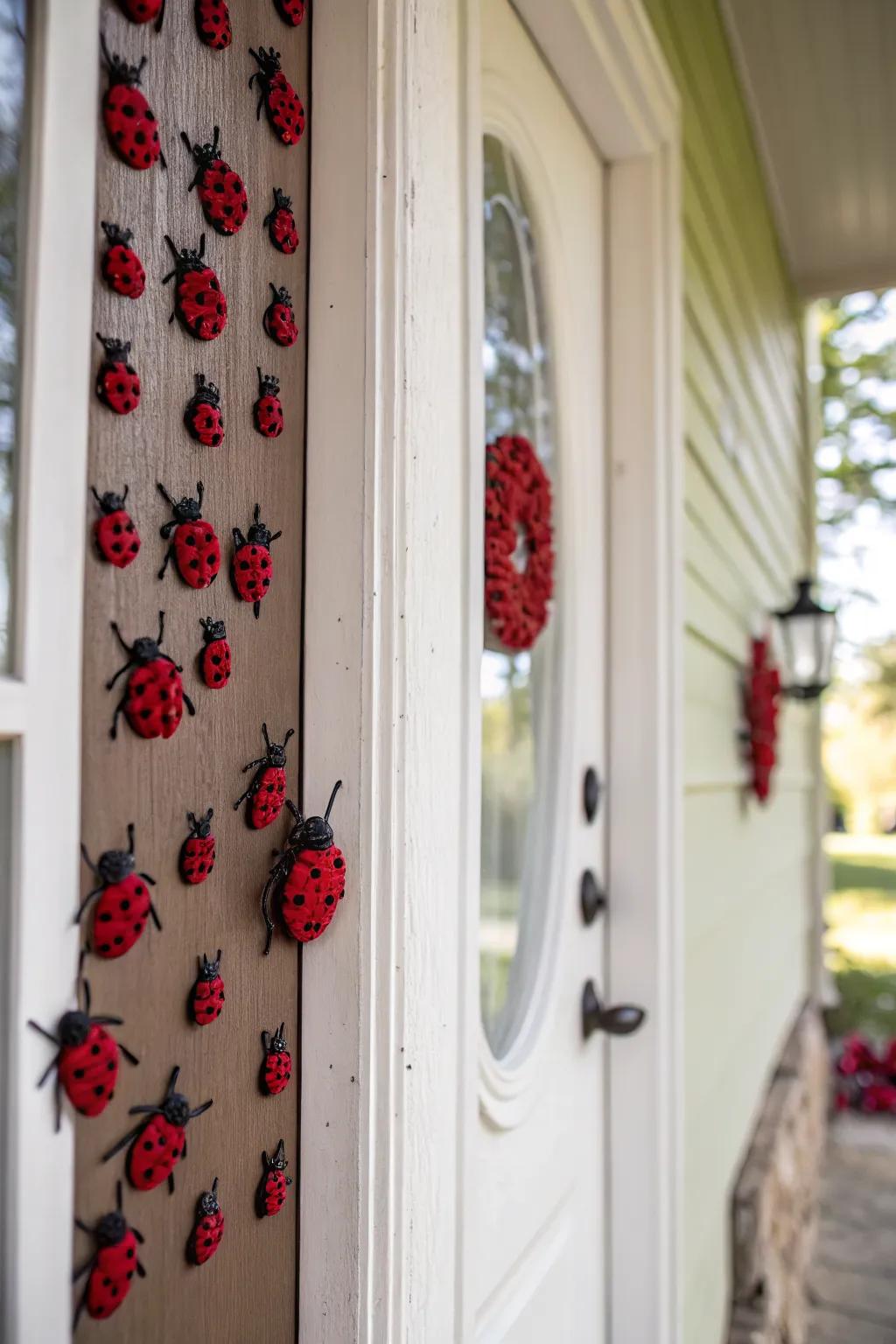 Love bugs add a playful and charming touch to your Valentine's door.