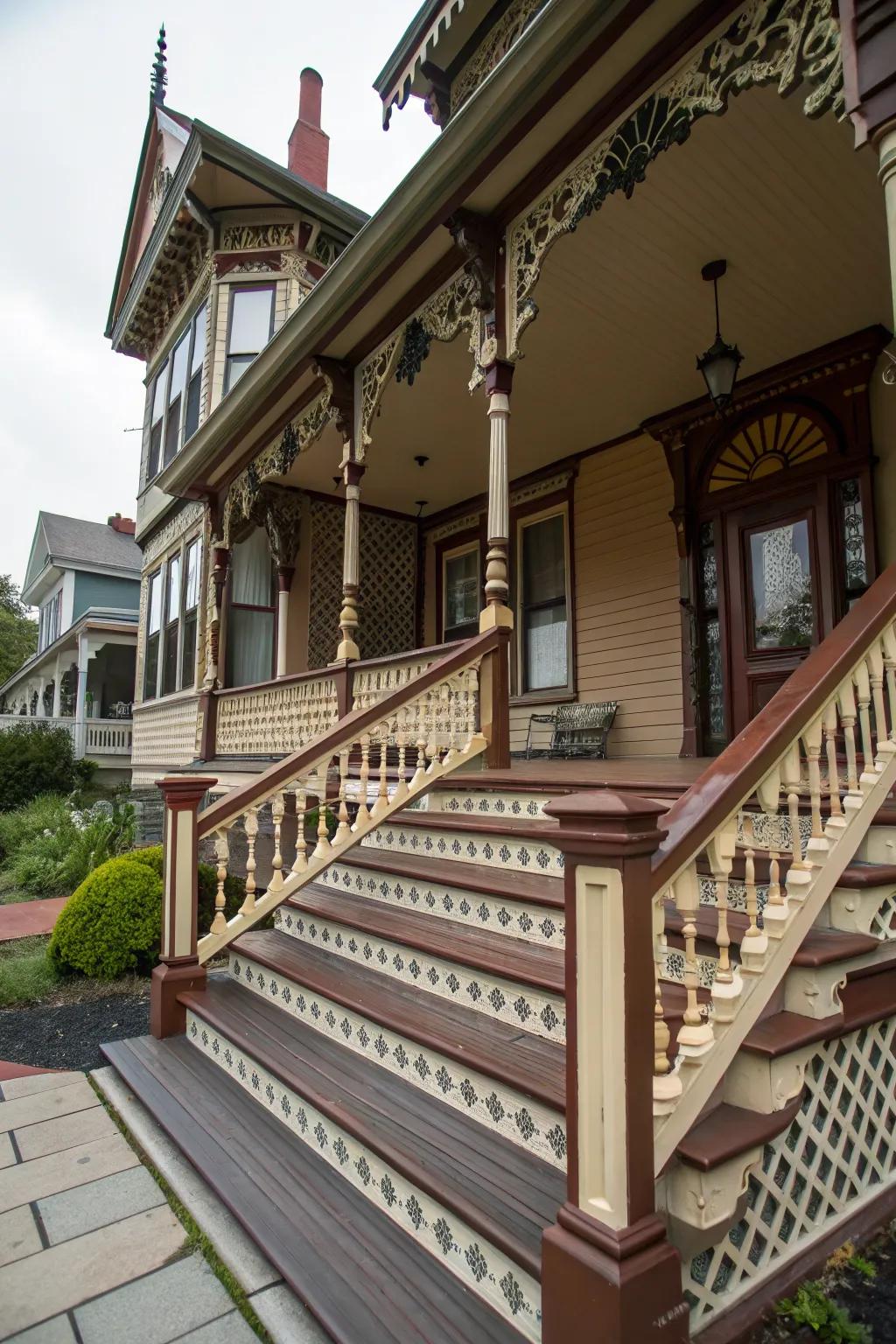 Polished steps enhance porch appeal.