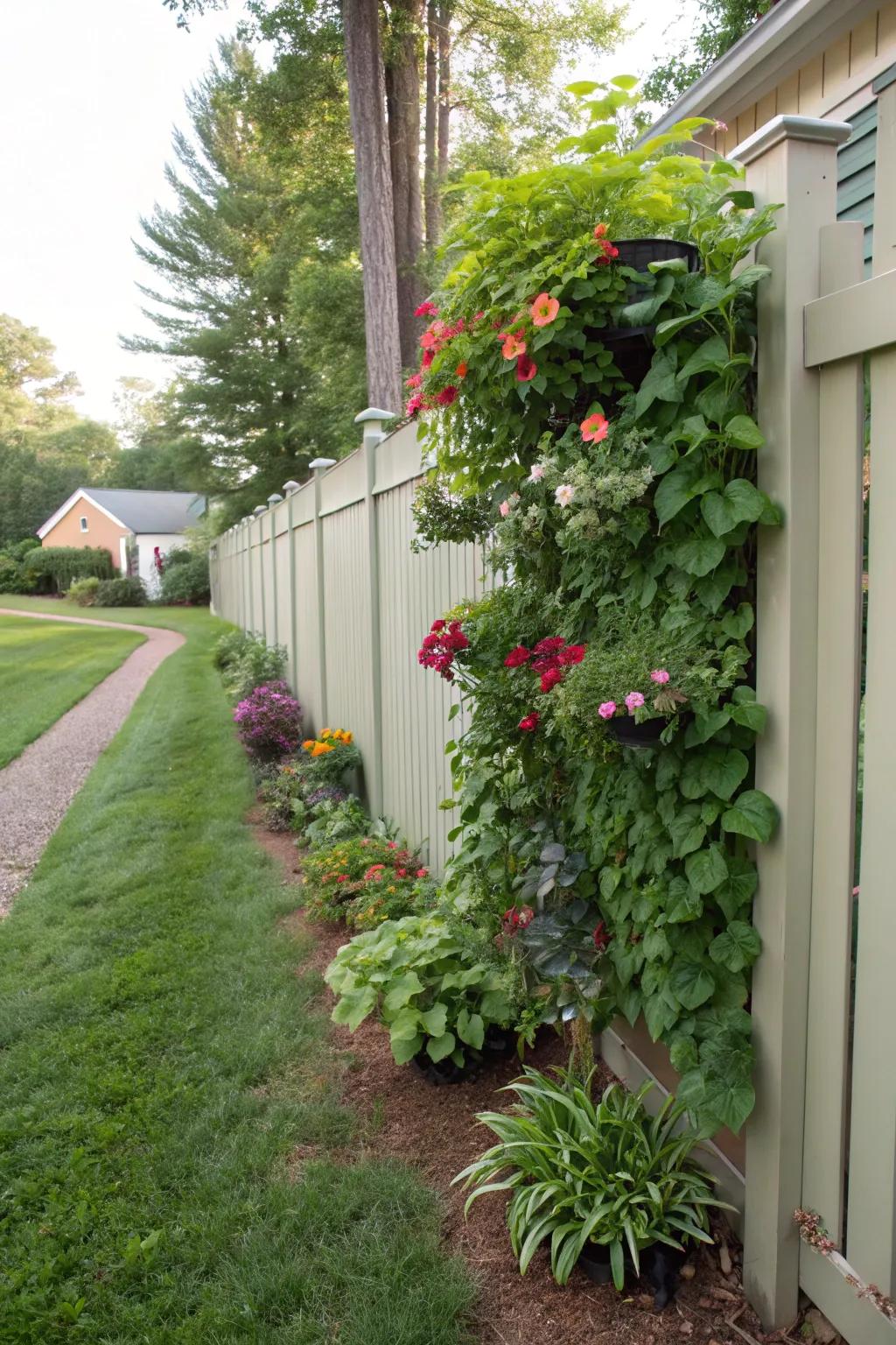 Vertical gardens offer a creative use of space.