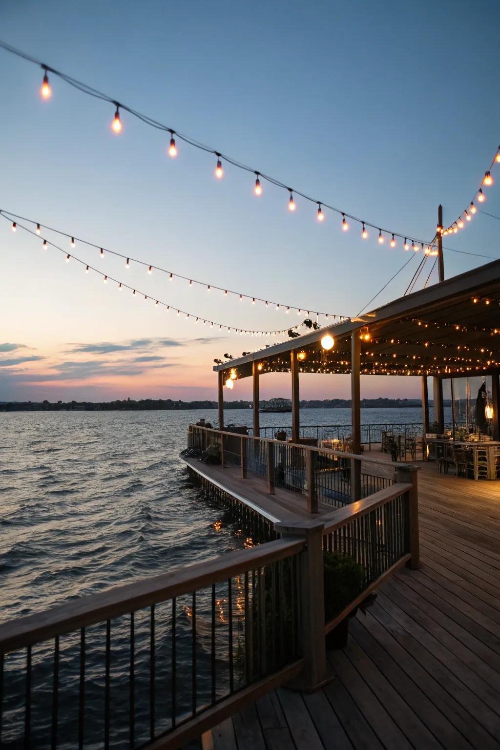 Create a magical atmosphere with ambient lighting on your deck.