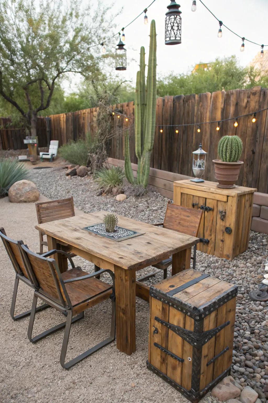 Handmade furniture brings a personal touch to your yard.